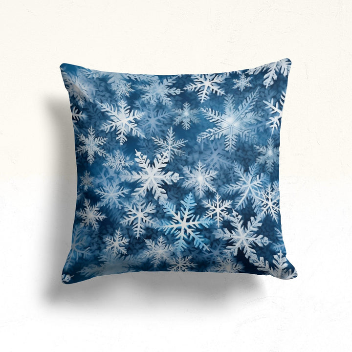 Snowflake Winter Pillow Case|Plaid Design Xmas Pillow Cover|Festive Throw Pillowtop|Checkered Home Decor|Geometric Porch Cushion Case