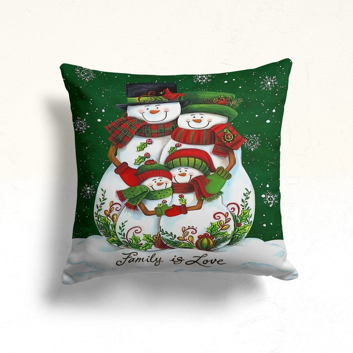 Snowman Winter Pillow Case|Let It Snow Home Decor|Farmhouse Porch Cushion Case|Gift Box Throw Pillowtop|Christmas Xmas Pillow Cover