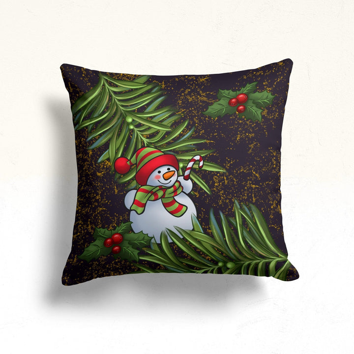 Snowman Winter Pillow Case|Let It Snow Home Decor|Farmhouse Porch Cushion Case|Gift Box Throw Pillowtop|Christmas Xmas Pillow Cover