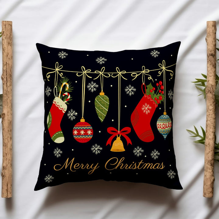 Merry Christmas Throw Pillowtop|Xmas Stocking Home Decor|Socks Sofa Cushion Case|Floral Pillow Cover|Xmas Ornament Winter Pillow Case