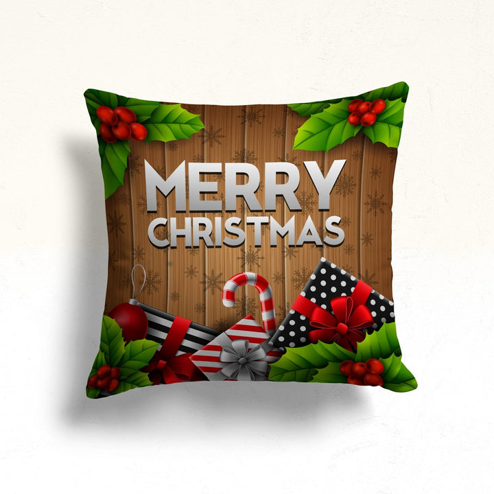 Merry Christmas Porch Pillow Case|Xmas Throw Pillowcase|Snowflake Sofa Cushion Case|Winter Pillow Cover|Red Berry Outdoor Cushion Cover