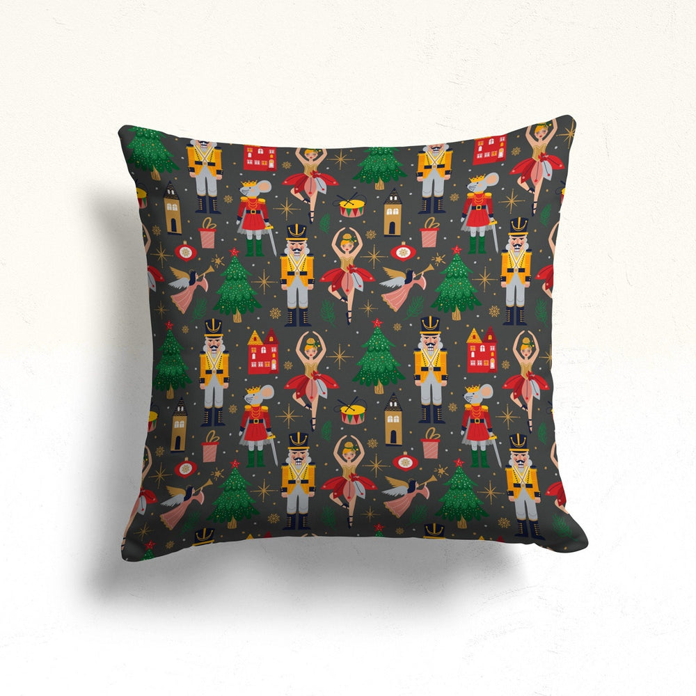 Xmas Decoration Sofa Cushion Case|Nutcracker Pillow Cover|Dancing Girl Outdoor Cushion Case|Xmas Tree Throw Pillowcase|Winter Porch Pillow