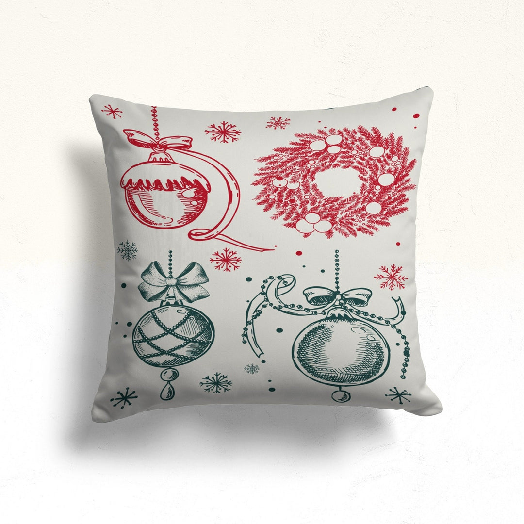 Hope Print Outdoor Cushion Case|Xmas Ornament Sofa Cushion Case|Candy Cane Porch Pillow Sham|Winter Pine Cone Throw Pillowcase