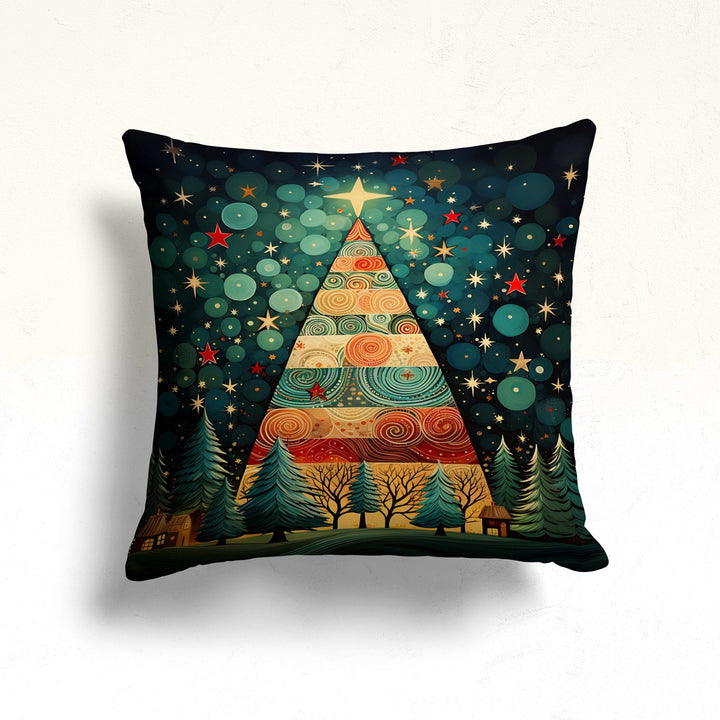 Xmas Tree Pillow Cover|Pine Tree Porch Cushion Case|Gift Box Sofa Pillow Case|Winter Couch Cushion Cover|Christmas Throw Pillowcase