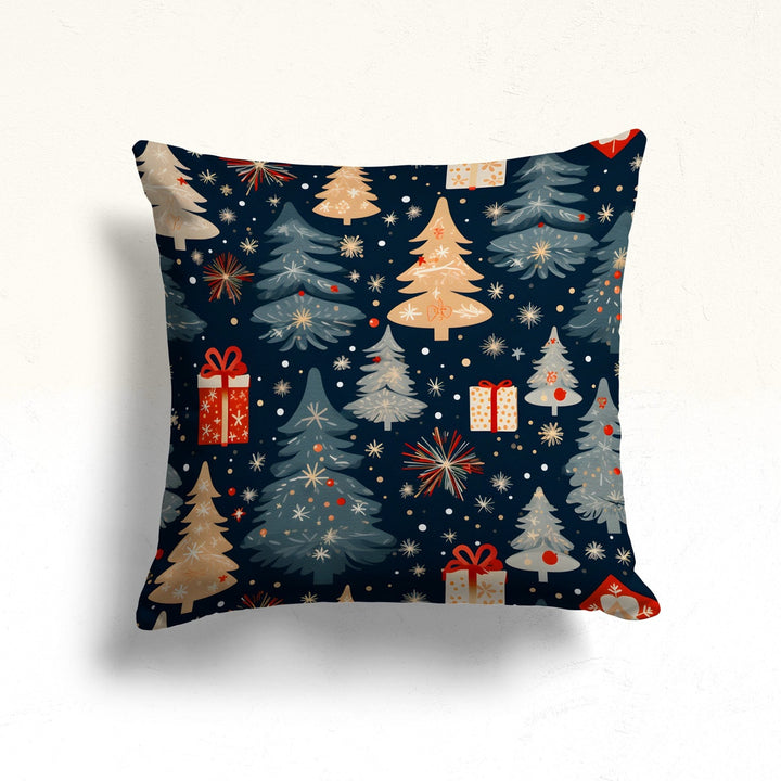 Xmas Tree Pillow Cover|Pine Tree Porch Cushion Case|Gift Box Sofa Pillow Case|Winter Couch Cushion Cover|Christmas Throw Pillowcase