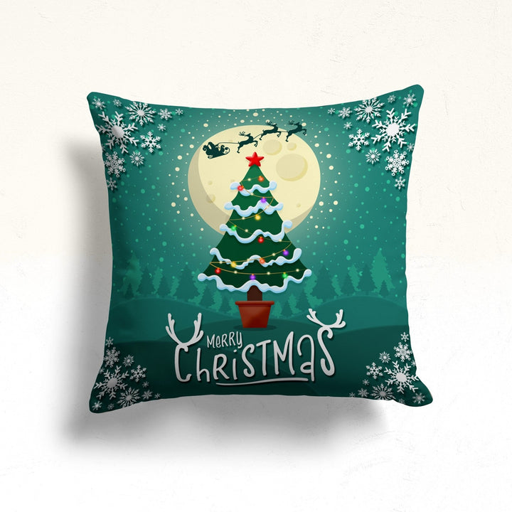 Merry Christmas Throw Pillowcase|Winter Sofa Pillow Case|Snowflake Couch Cushion Cover|Snow Porch Cushion Case|Xmas Tree Pillow Cover