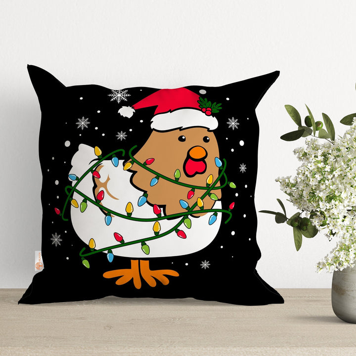 Xmas Cushion Cover|Cat Print Home Decor|Pizza Slice Outdoor Pillow Case|Dog Print Pillow Cover|Winter Throw Pillowcase|Chicken Cushion Case