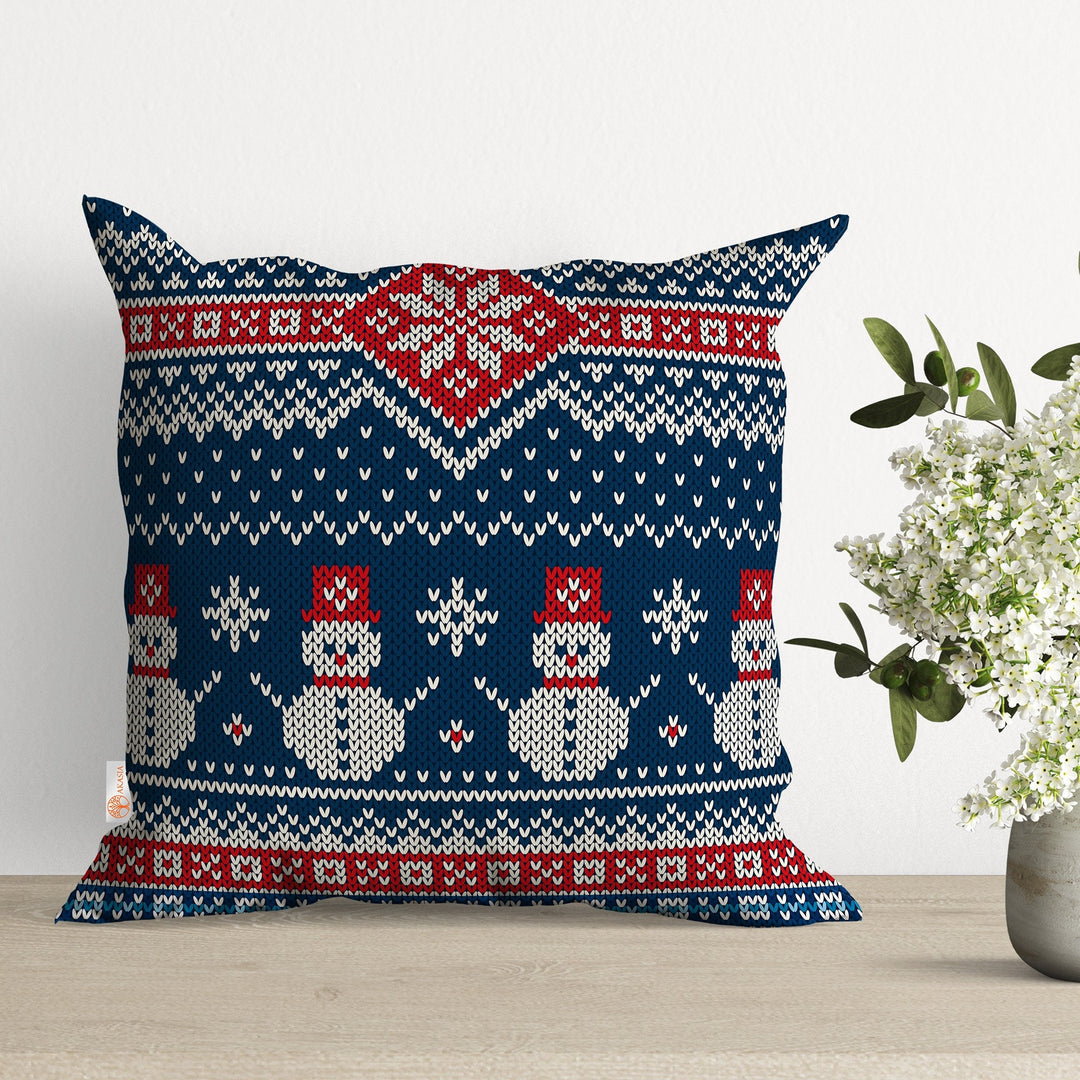 Winter Throw Pillowcase|Pixel Art Cushion Case|Christmas Outdoor Pillow Case|Snowflake Sofa Decor|Pine Tree Pillow Cover|Snowman Cushion