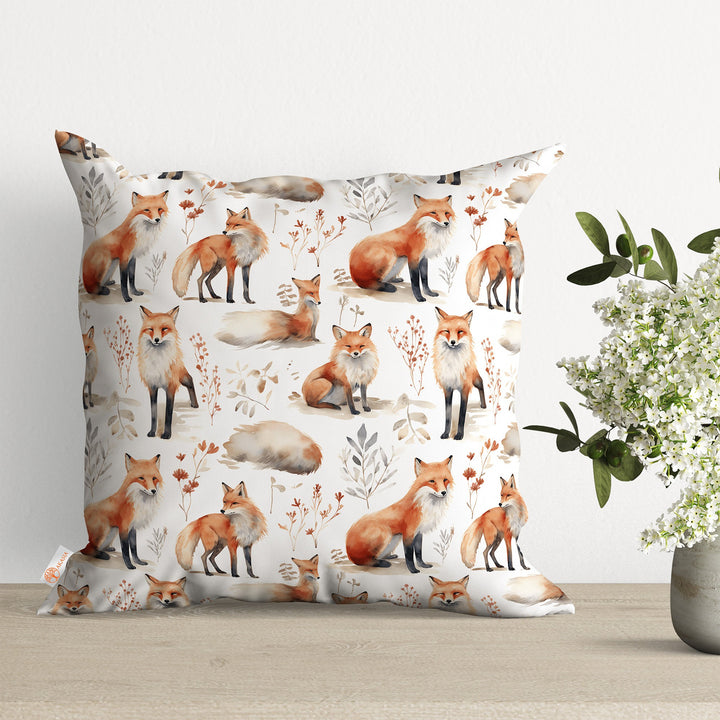 Winter Throw Pillowtop|Decorative Xmas Pillow Case|Animal Print Porch Decor|Polar Bear Cushion Case|Fox Pillow Cover|Squirrel Cushion Cover