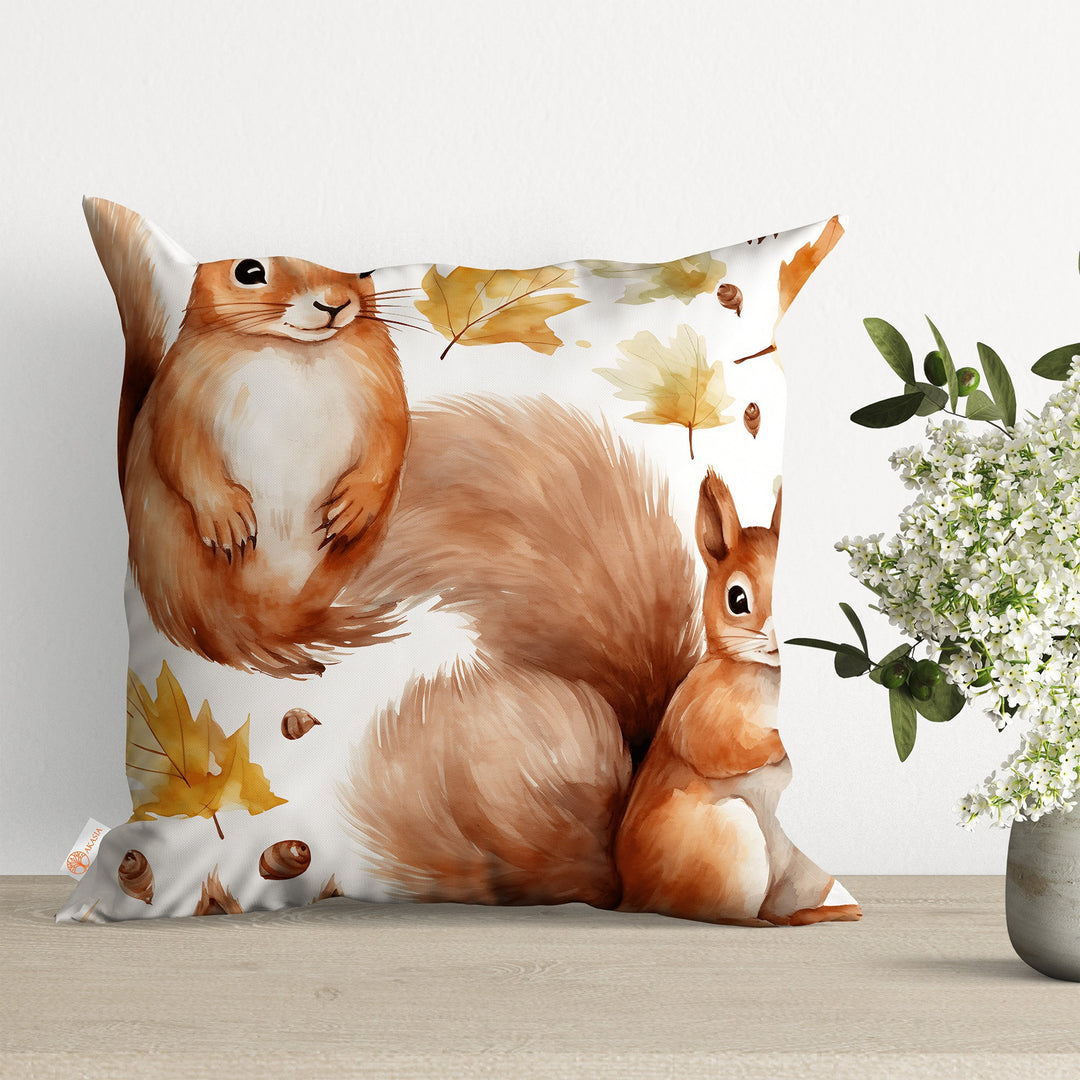 Winter Throw Pillowtop|Decorative Xmas Pillow Case|Animal Print Porch Decor|Polar Bear Cushion Case|Fox Pillow Cover|Squirrel Cushion Cover