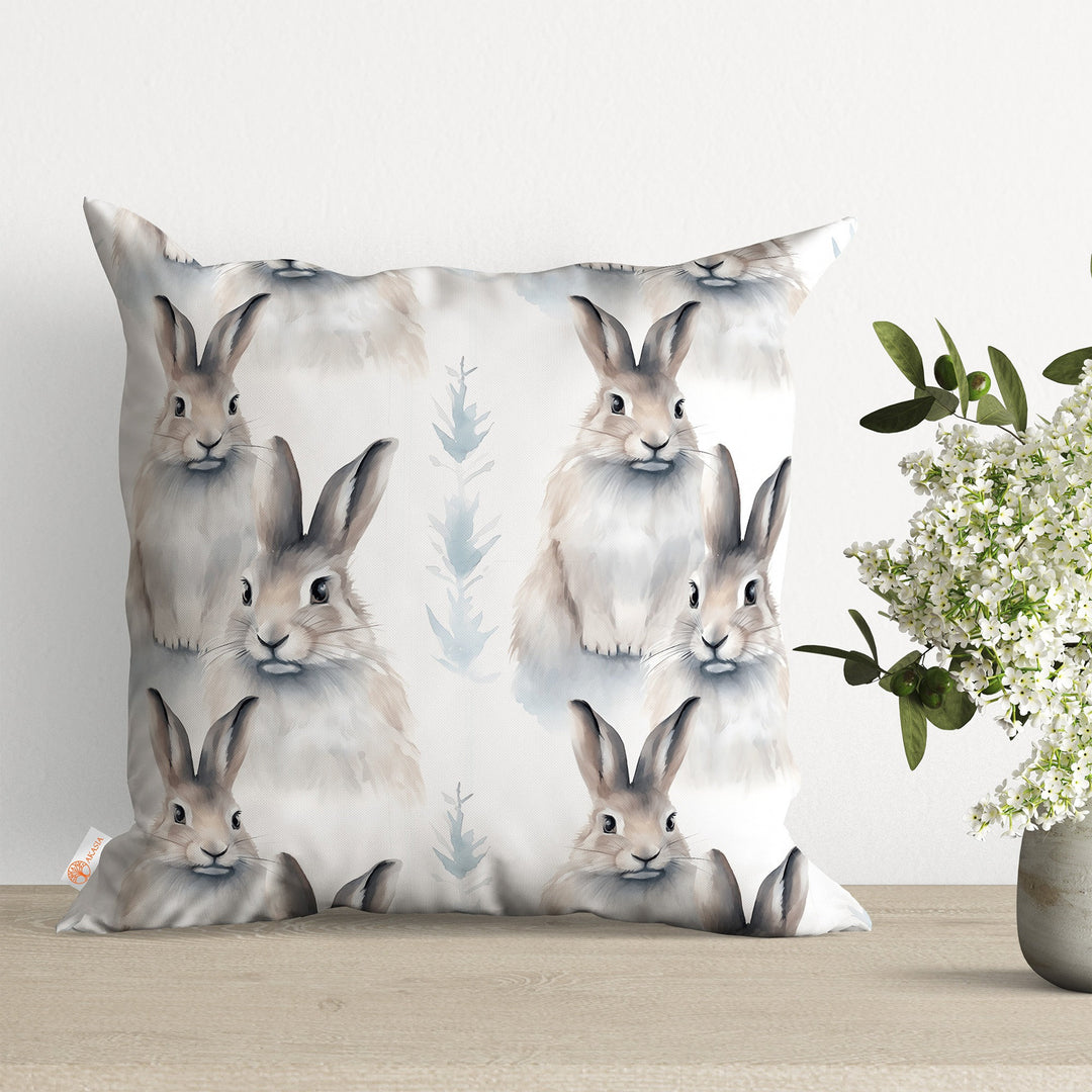 Animal Print Winter Cushion Cover|Penguin Throw Pillowtop|Winter Pillow Cover|Reindeer Porch Decor|Xmas Pillow Case|Rabbit Cushion Case