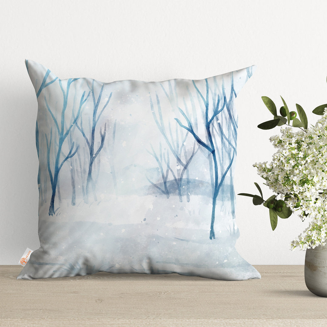 Snow Throw Pillowtop|Abstract Cushion Case|Pine Tree Porch Decor|Decorative Pillow Cover|Winter Trend Cushion Cover|Tree Print Pillow Case