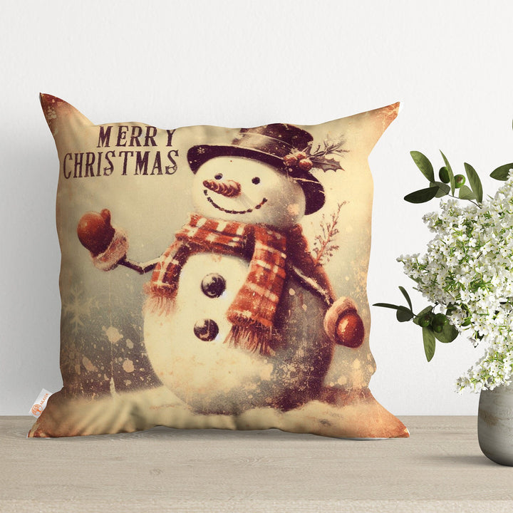 Snowman Print Xmas Pillow Case|Merry Christmas Cushion Cover|Winter Sofa Decor|Xmas Pillow Cover|Decorative Pillowtop|Winter Trend Cushion