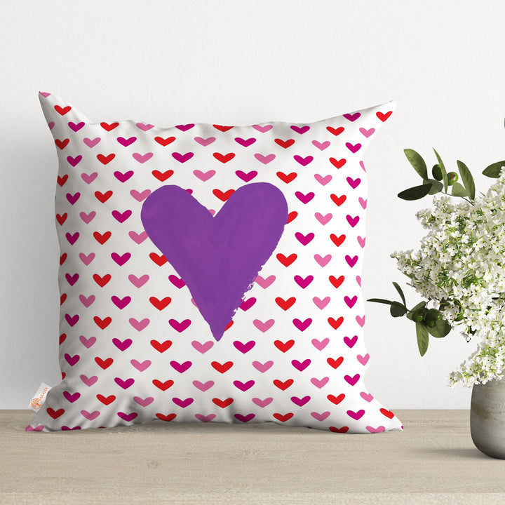 Cupid's Touch Pillowcase|Heart Print Romantic Cushion Cover|Love-themed Home Decor Gift|February 14th Romance|Cute Cat Throw Pillow Case