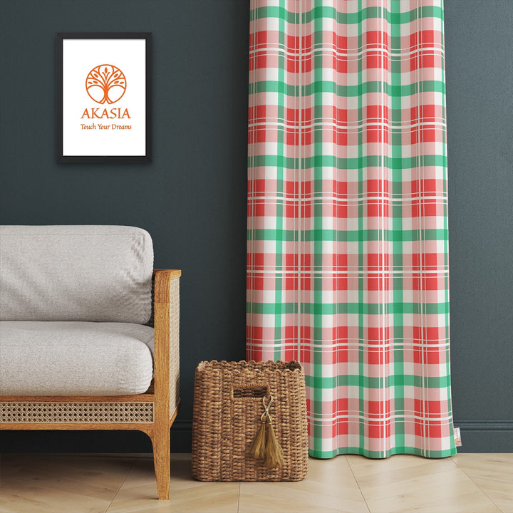 Geometric Winter Trend Curtain|Christmas Curtain|Winter Home Decor|Xmas Plaid Living Room Curtain|Thermal Insulated Window Treatment