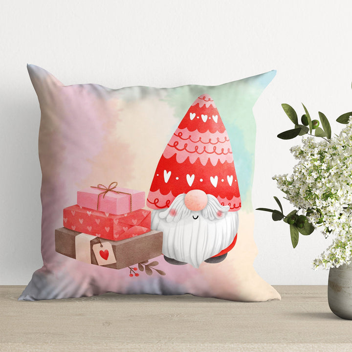 Valentine's Day Pillowcase|Gnome and Heart Print Romantic Cushion Cover|I Love You Home Decor Gift|Couple Pillowcases|Throw Pillow Case