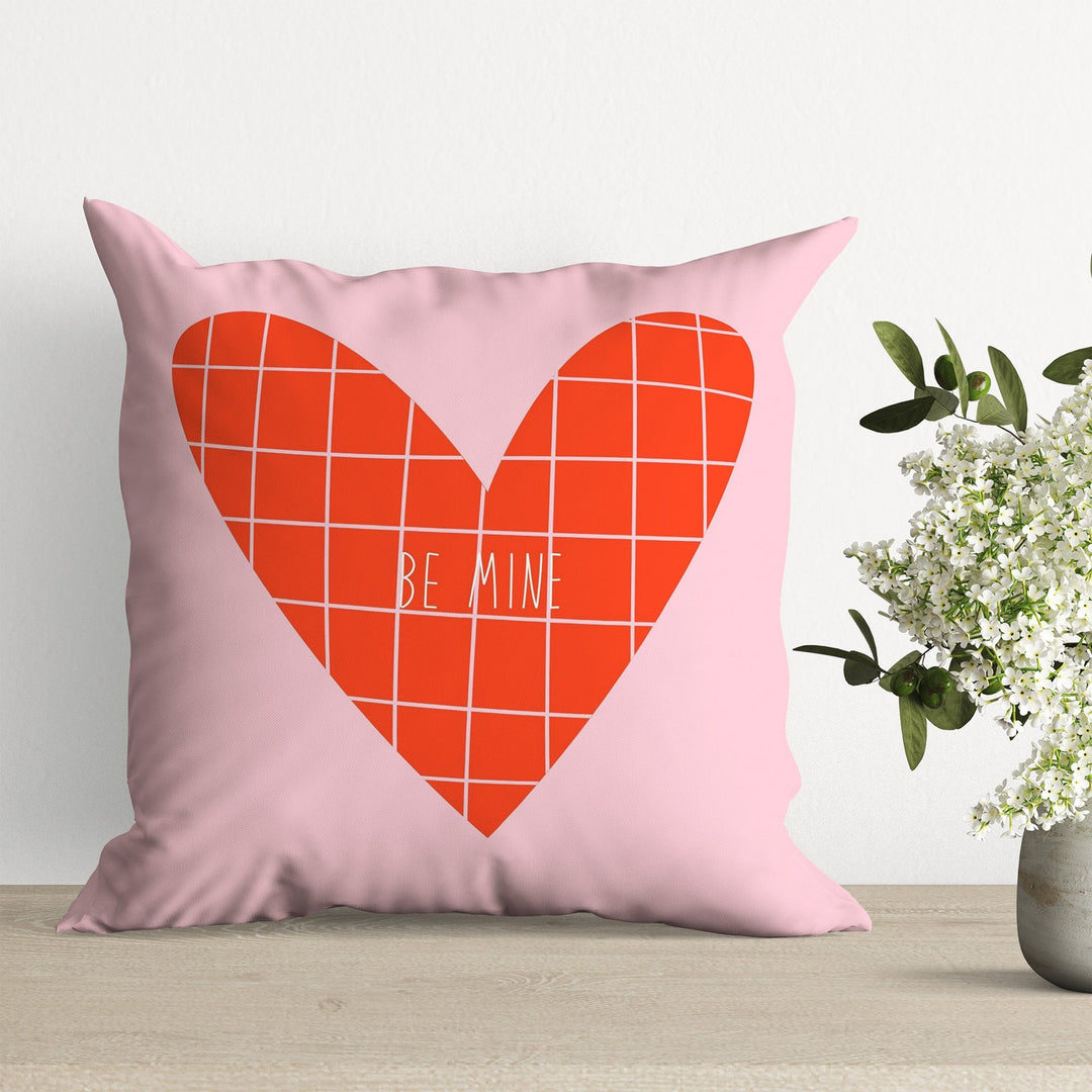 Heart Pattern Pillow Cover|Be Mine Pillow Case|Valentine's Day Romantic Cushion Case|Love-themed Home Decor Accent|Charming Pillowcase Gift