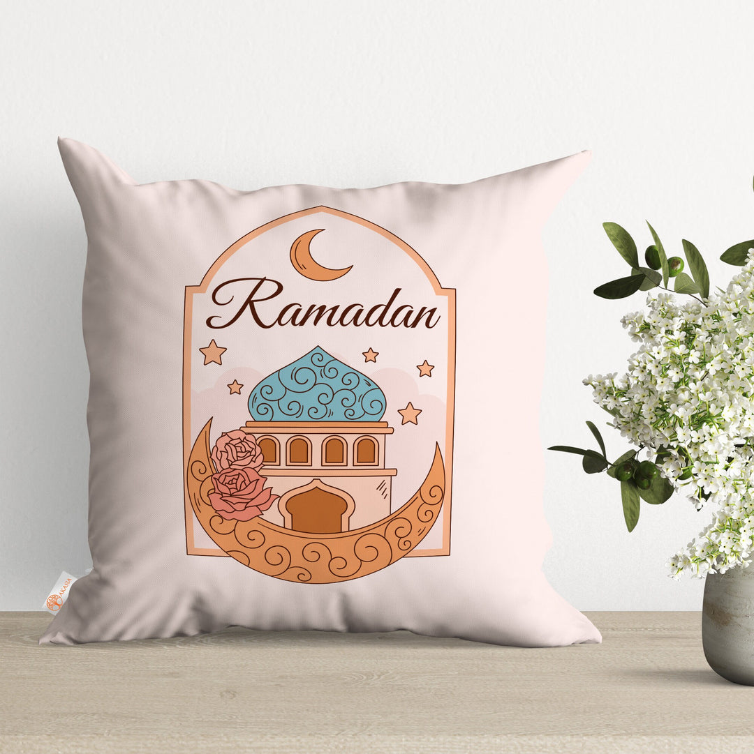 Ramadan Kareem Pillowcase|Elegant Eid Mubarak Cushion Cover|Gift for Muslim Homes|Religious Motif Pillow Cover|Islamic Throw Pillow Case