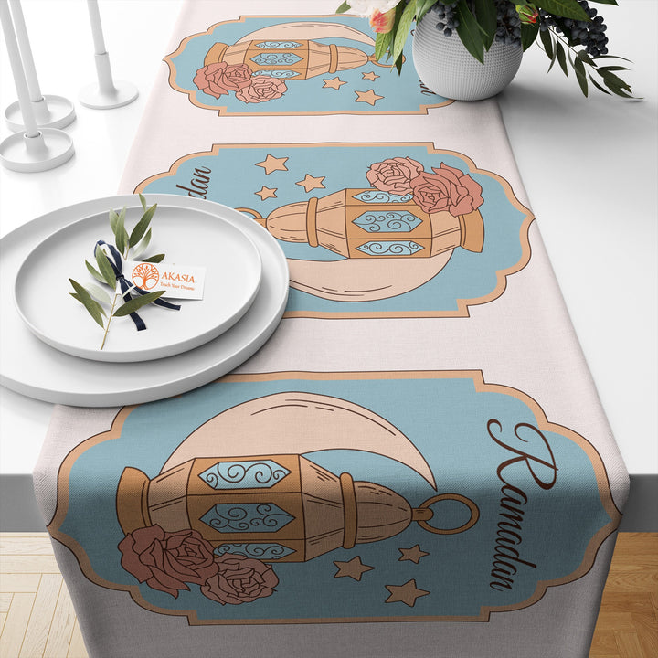 Islamic Tablecloth|Farmhouse Table Dressing|Religious Table Runner|Ramadan Kareem Print Table Cover|Eid Mubarak Table Decor|Gift for Muslims