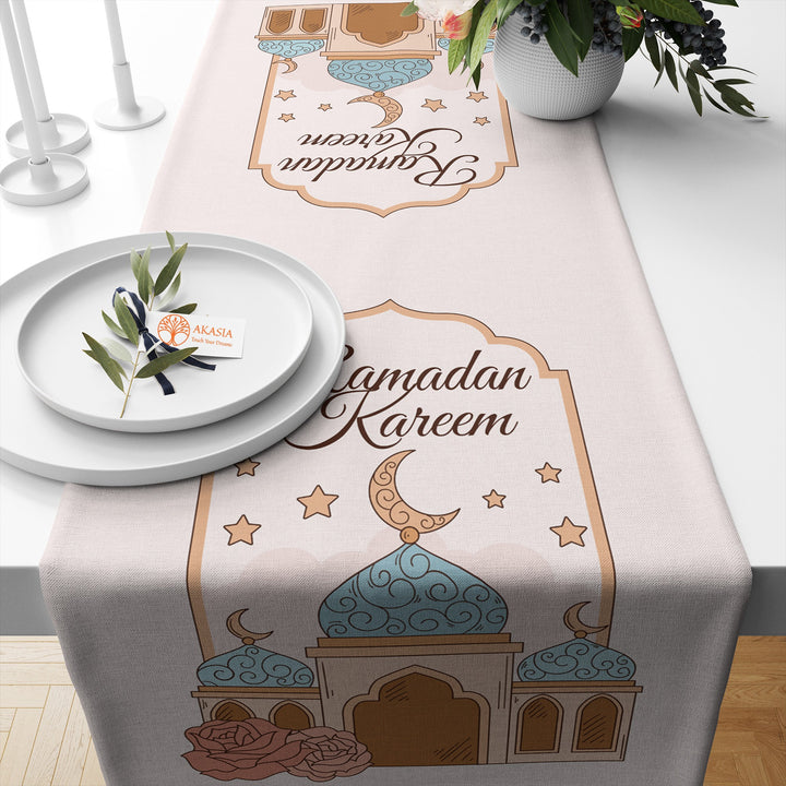 Islamic Tablecloth|Farmhouse Table Dressing|Religious Table Runner|Ramadan Kareem Print Table Cover|Eid Mubarak Table Decor|Gift for Muslims