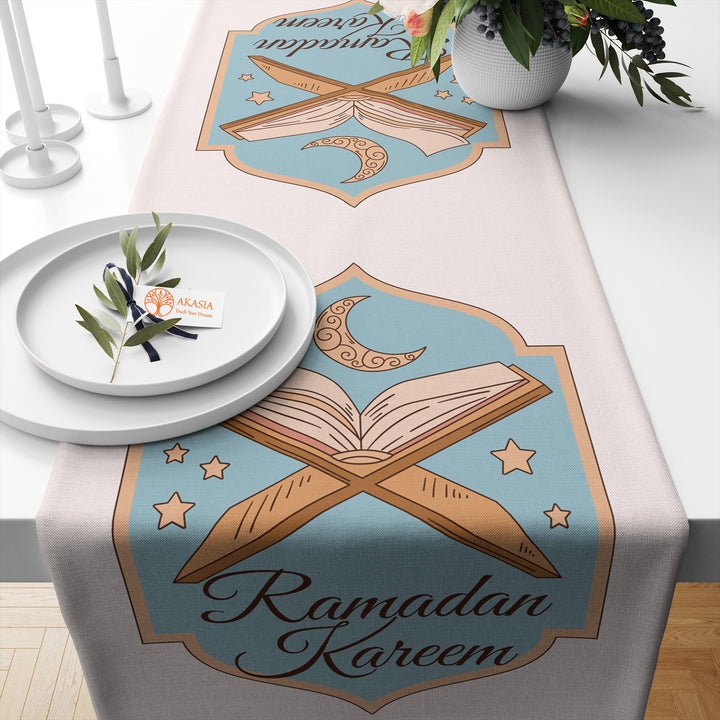 Islamic Tablecloth|Farmhouse Table Dressing|Religious Table Runner|Ramadan Kareem Print Table Cover|Eid Mubarak Table Decor|Gift for Muslims