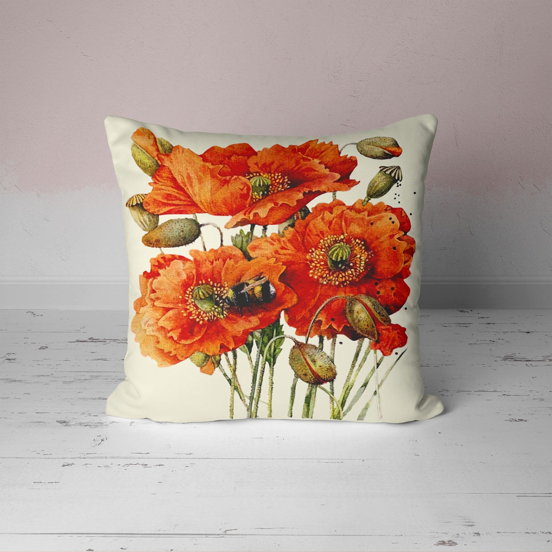 Red and Orange Poppy Pillow Case UHD017