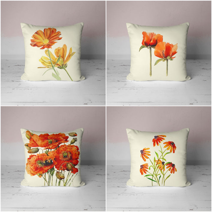 Red and Orange Poppy Pillow Case UHD017