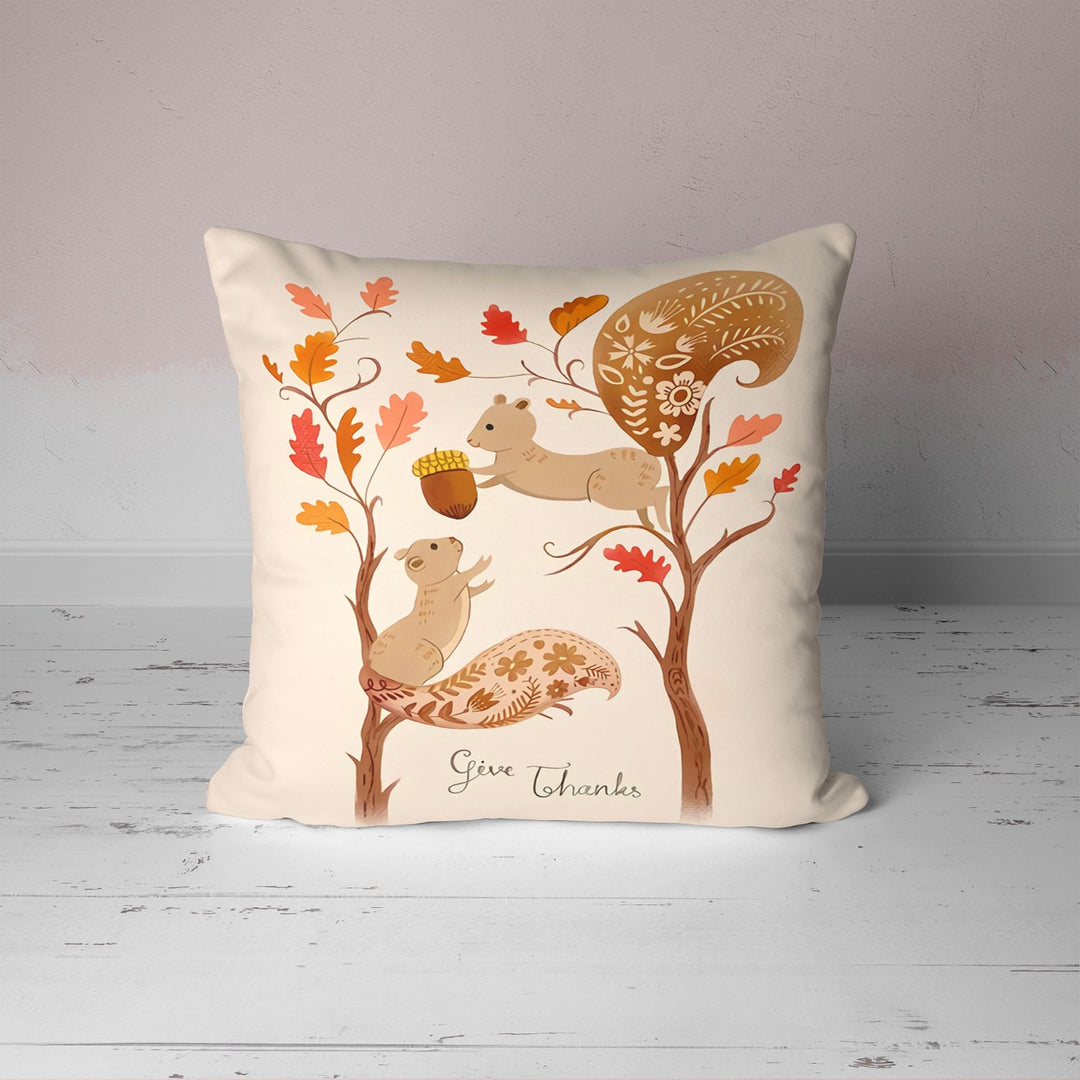 Autumn Cushion Case with Fox, Owl and Squirrel - UHD008 t